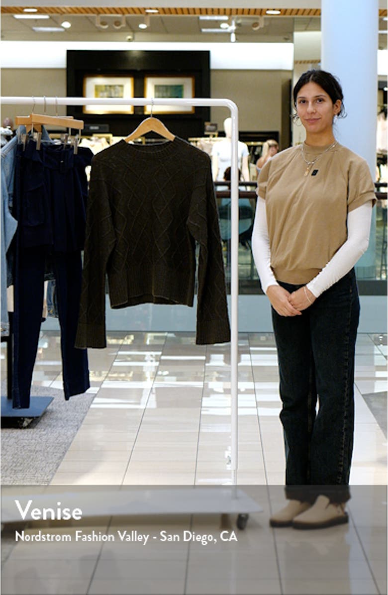 Coastal Cabled Cotton Crewneck Sweater, sales video thumbnail