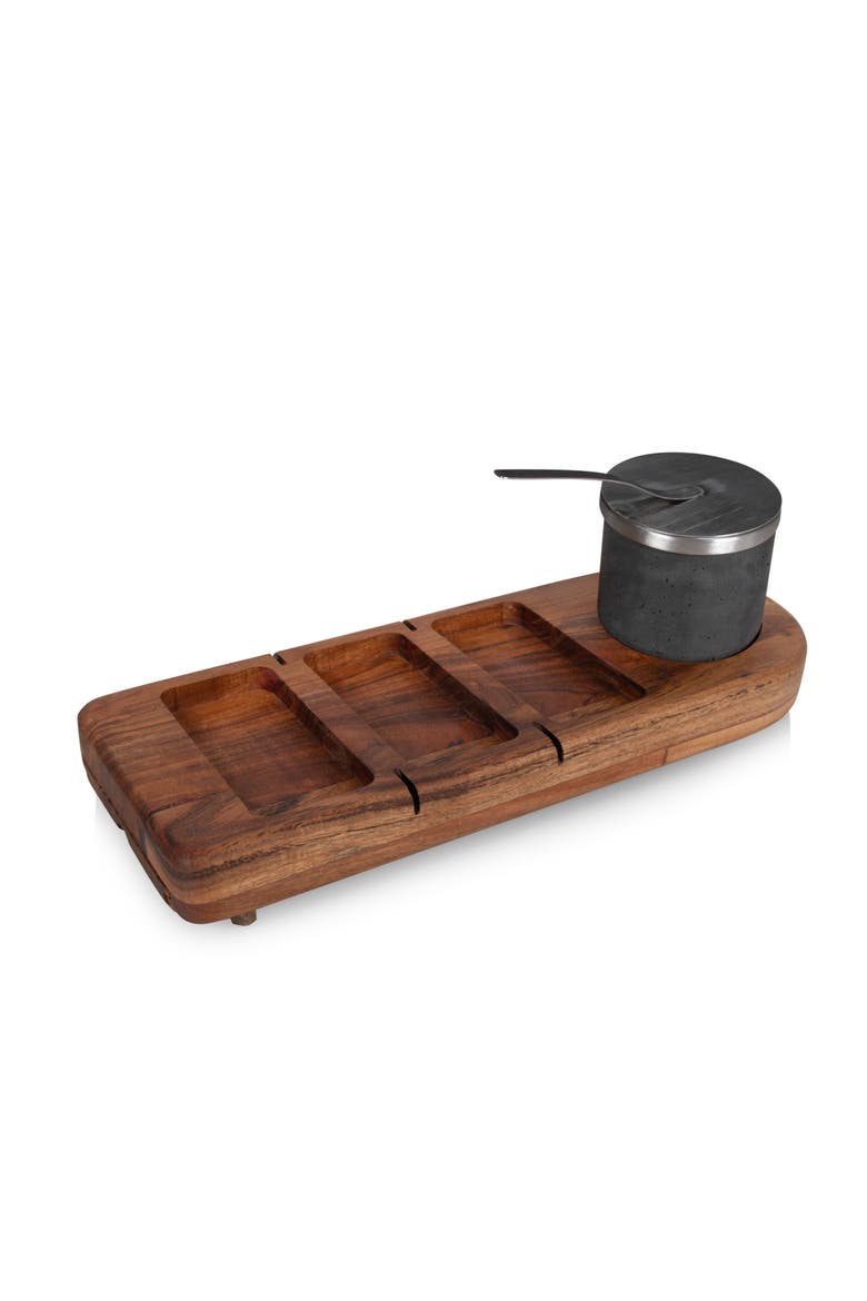 Dolce S'mores Kit with Tabletop Fire Pit, Main, color, Acacia Wood