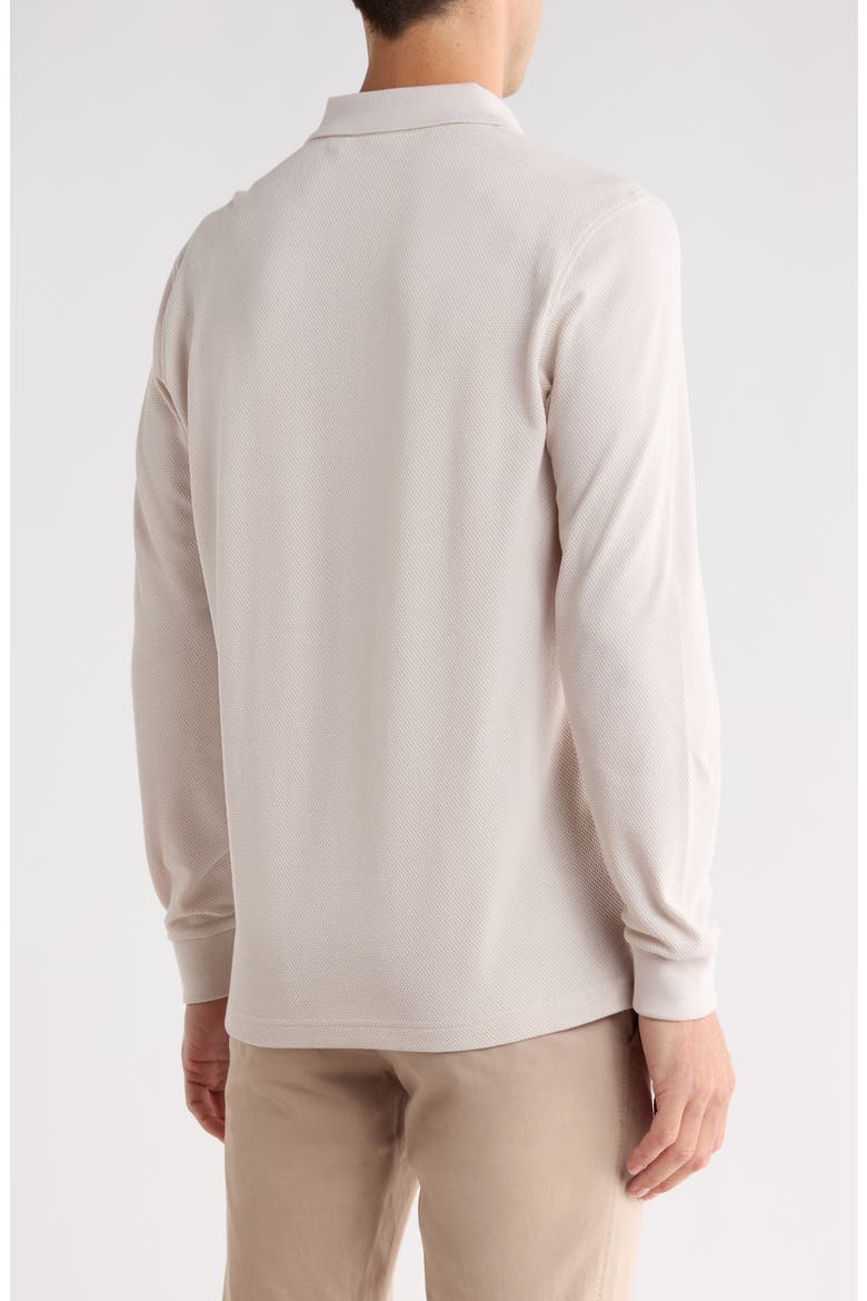 Honeycomb Knit Long Sleeve Polo, Alternate, color, STONE