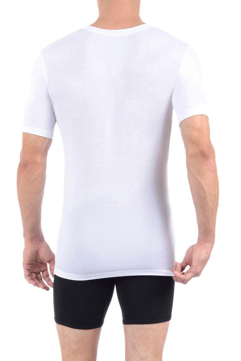 Cool Cotton Deep V-Neck Undershirt, Alternate, color, WHITE