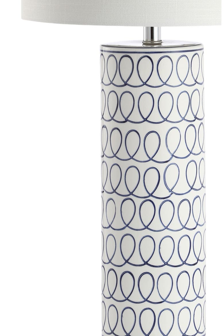 Loop 28.75" Ceramic Modern Column LED Table Lamp, Blue/White, Alternate, color, White/Blue