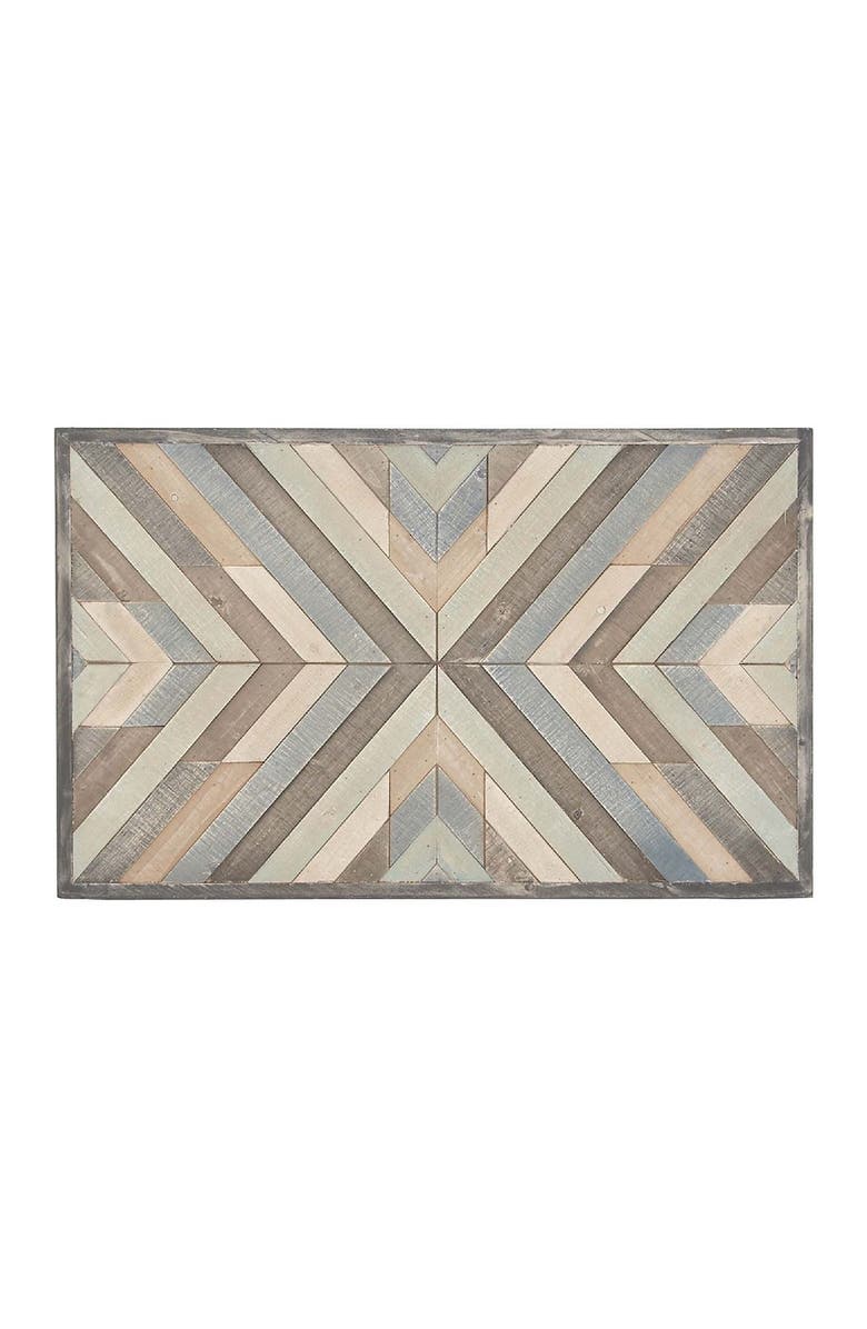 WILLOW ROW Multi Rustic Chevron Wall Art, Main, color, 
