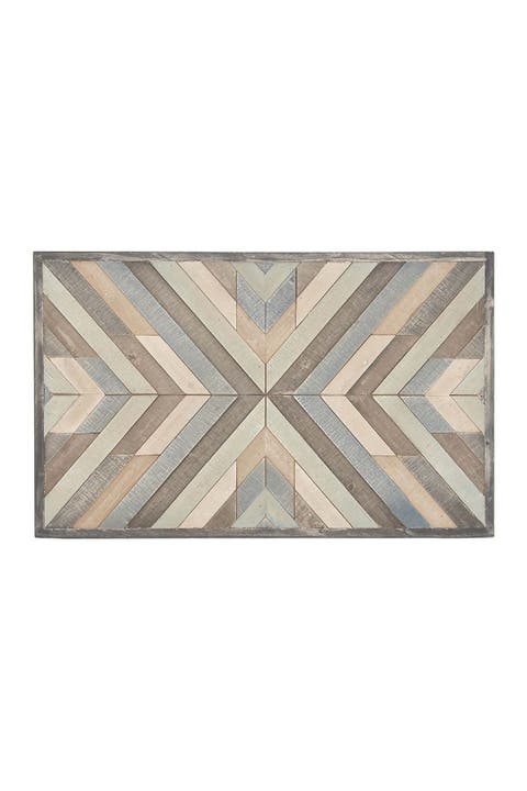 Multi Rustic Chevron Wall Art