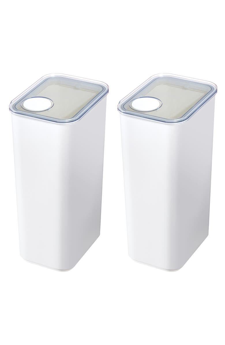 iDesign Extra Large Canister with Removable Pour Cap - Set of 2 - White, Main, color, White