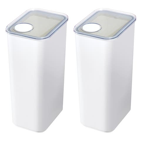 Extra Large Canister with Removable Pour Cap - Set of 2 - White