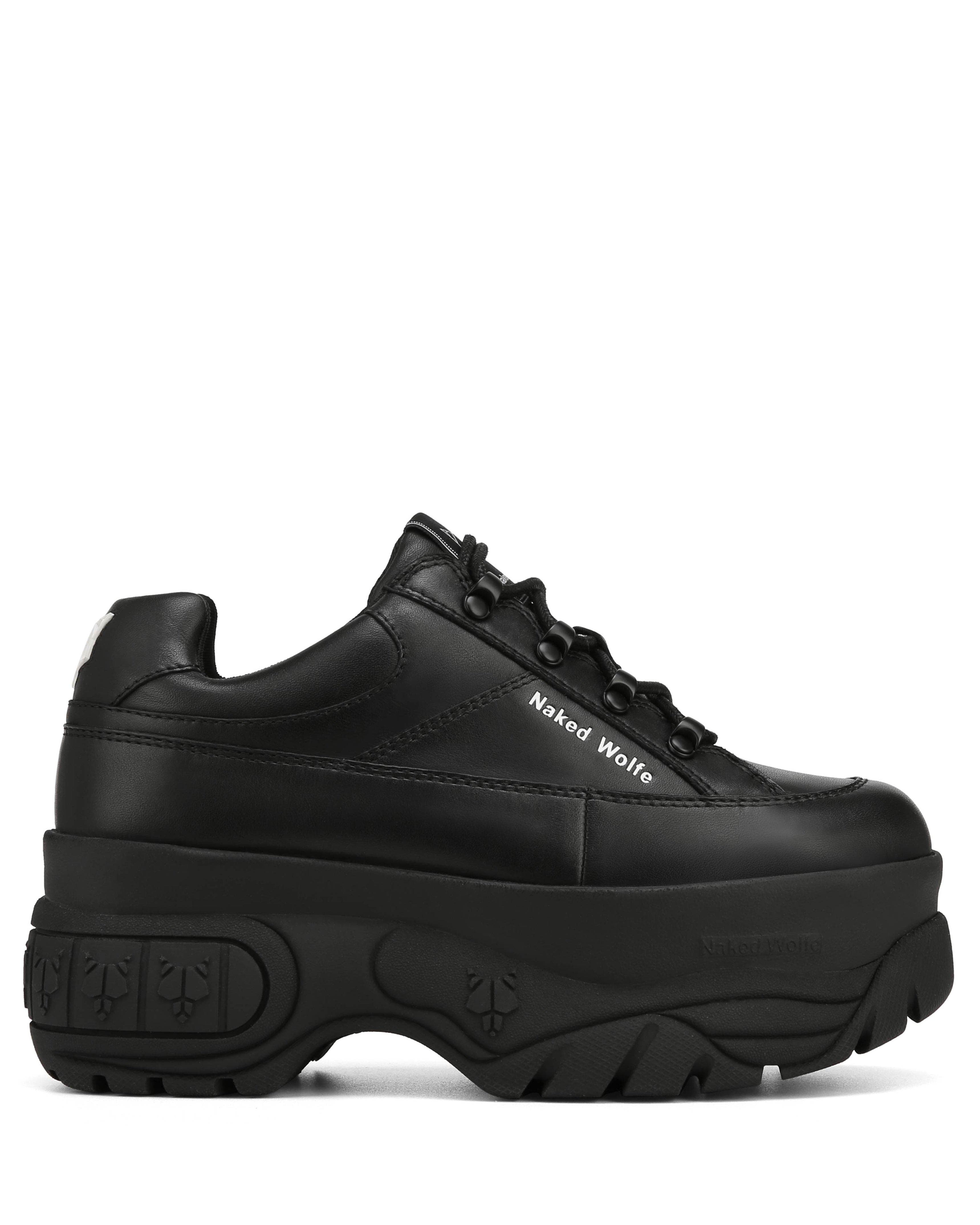 Naked Wolfe Sporty Leather Sneaker, Alternate, color, Black