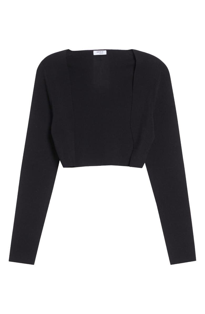 Akris punto Stretch Virgin Wool Bolero, Main, color, Black