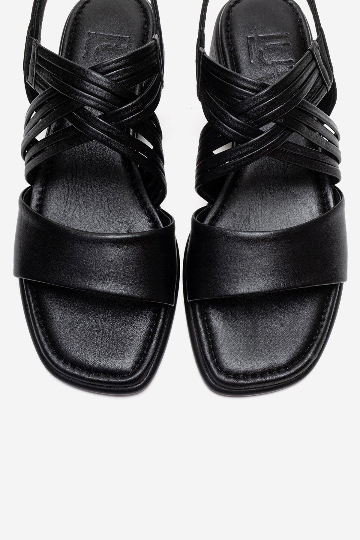 Forever & Always Shoes Livello Leather Multi Strap Sandal, Alternate, color, Black