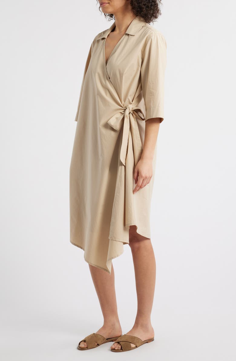 Masai Copenhagen Nanelle Wrap Asymmetric Poplin Dress, Alternate, color, 