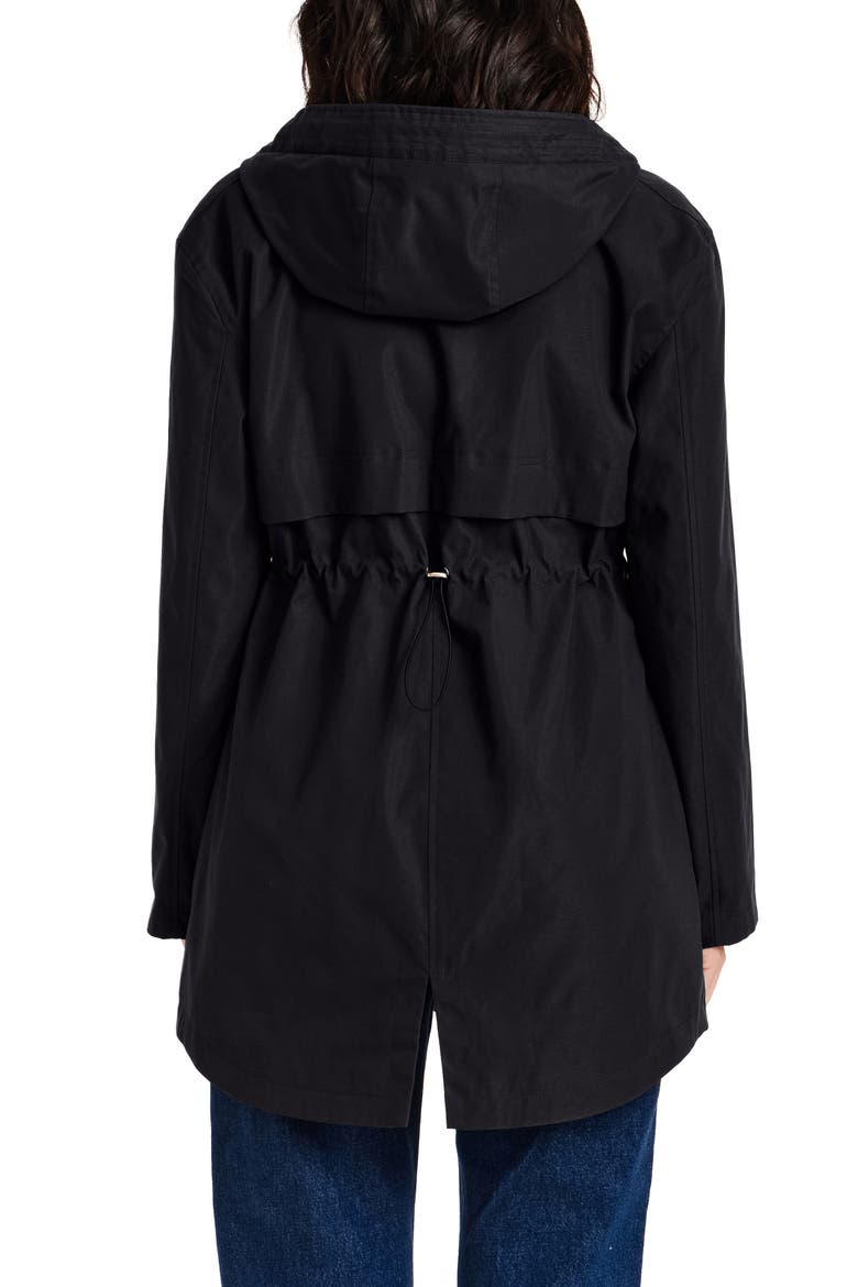 Water Resistant Rain Coat, Alternate, color, BLACK