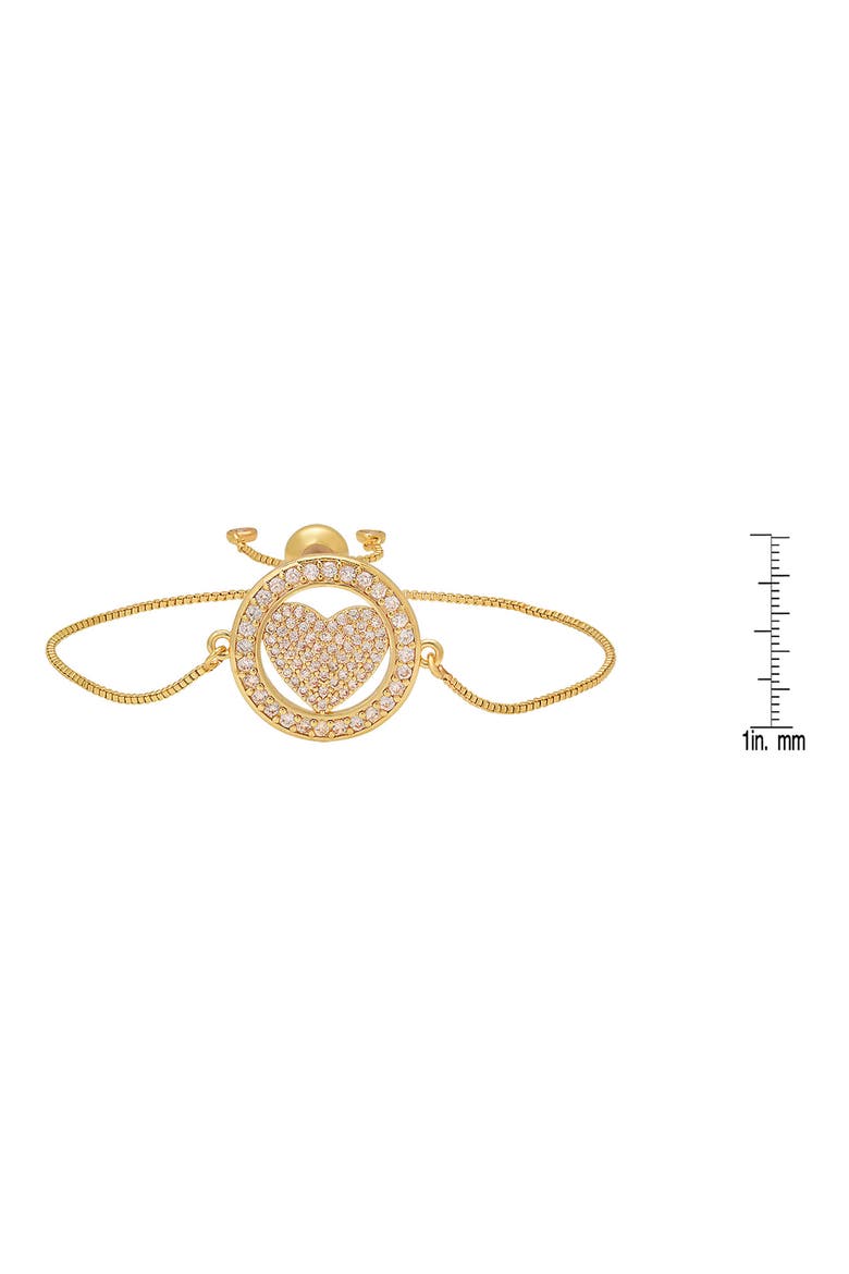 Pavé CZ Heart Slide Bracelet, Alternate, color, GOLD