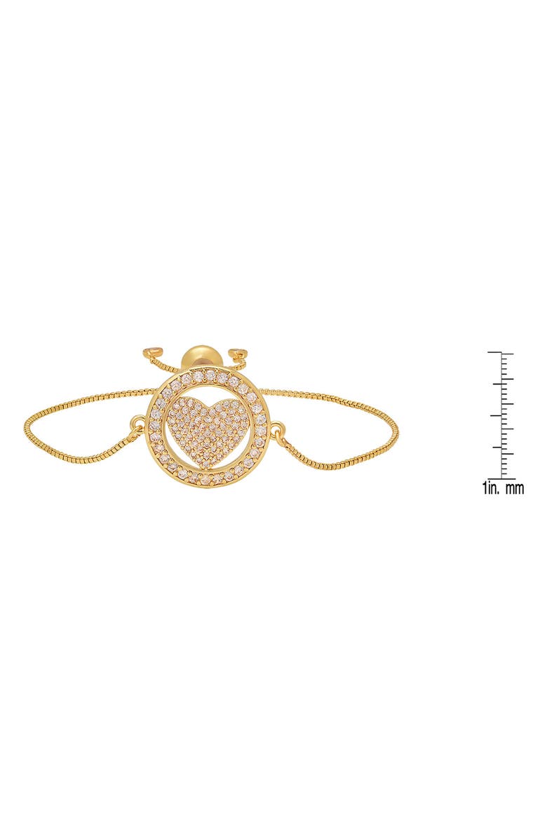 HMY JEWELRY Pavé CZ Heart Slide Bracelet, Alternate, color, Gold