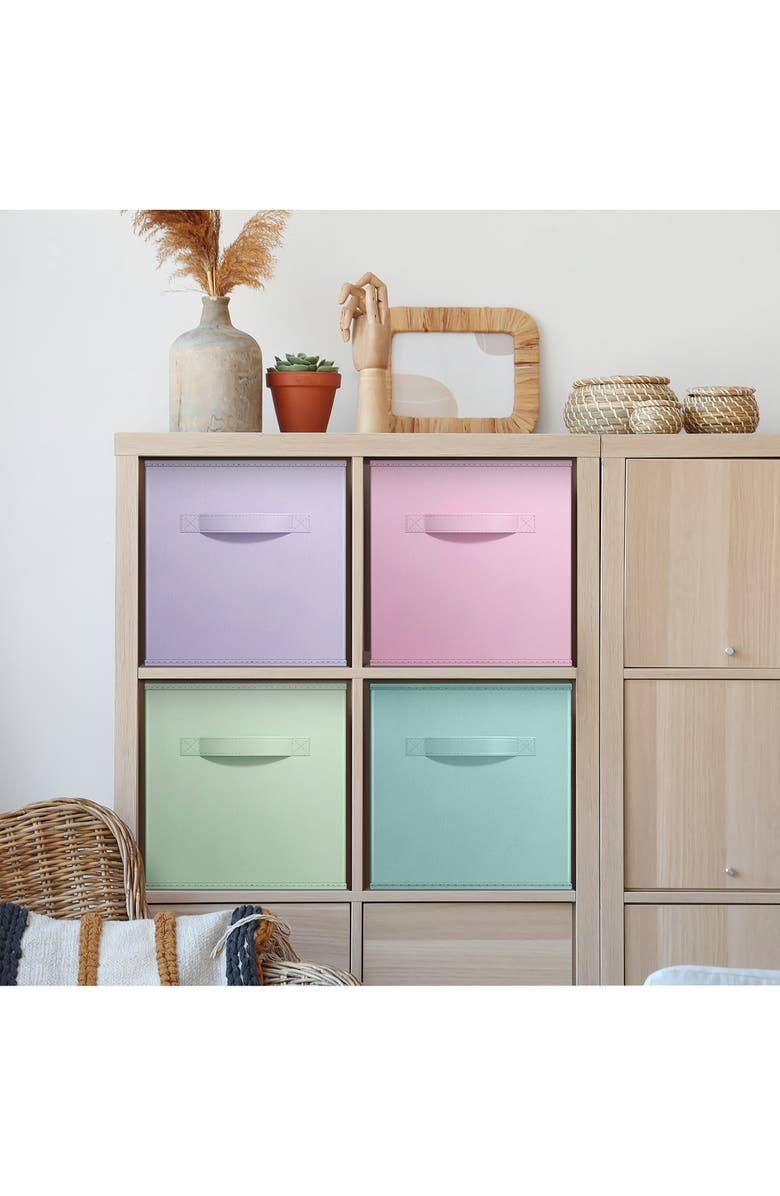 SORBUS 4-Pack Collapsible Storage Cubes, Alternate, color, Multicolored Pastel