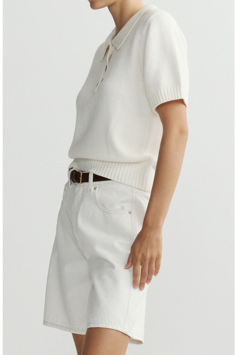 May Knit Sweater Polo, Alternate, color, WHITE