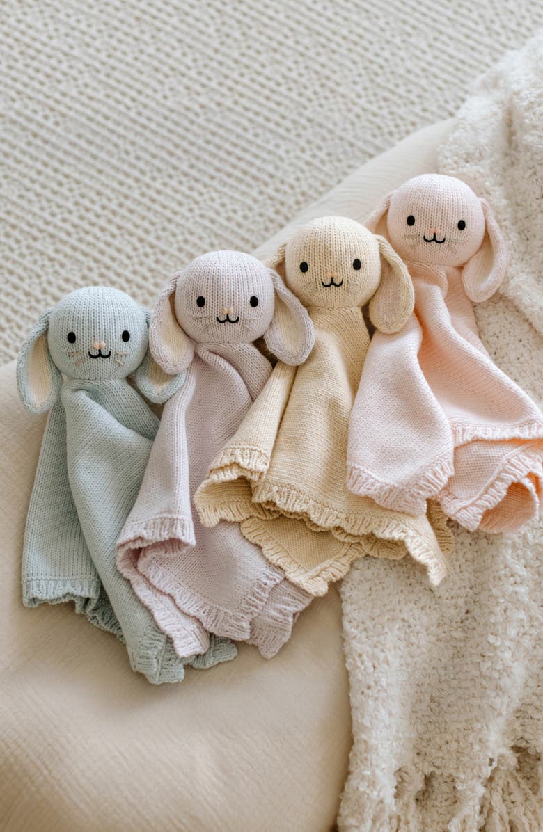 cuddle+kind Baby Bunny Lovey & Soother Blanket, Alternate, color, Pink