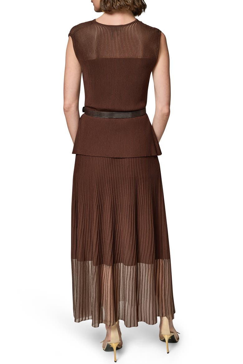 Belted Cap Sleeve Maxi Dress, Alternate, color, CANYON