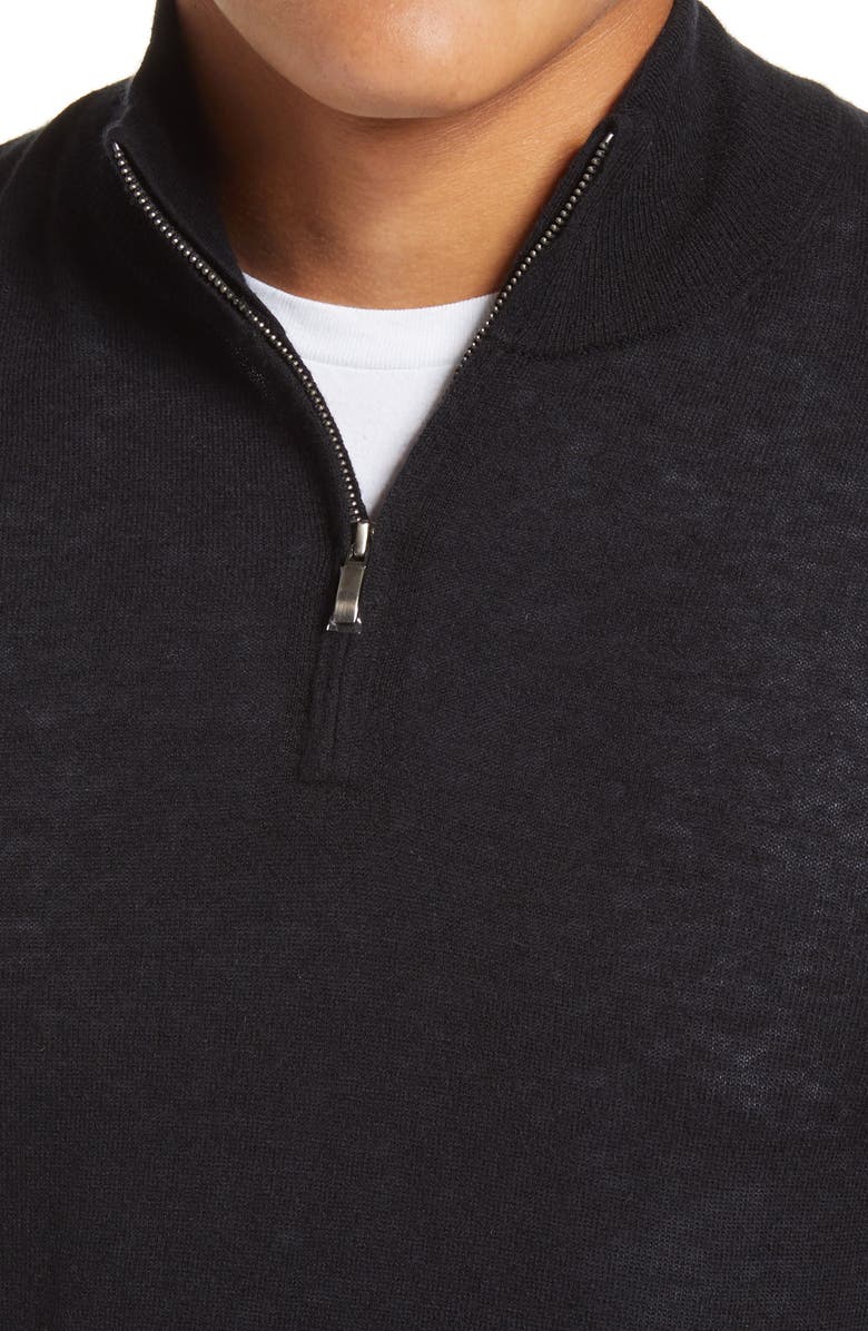 Nordstrom Men's Shop Quarter Zip Lightweight Cashmere Sweater, Alternate, color,