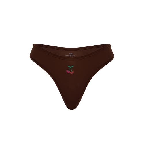 Cheeky Cherry Leakproof Everyday Liner Ultra Smooth Dipped Thong In Java