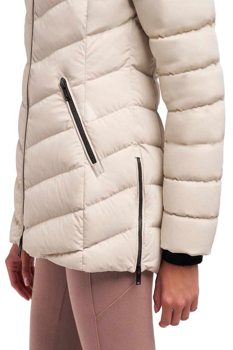Roselawn 5 Water Repellent 800 Fill Power Down Puffer Jacket with Genuine Shearling Trim, Alternate, color, ALABASTER W/ ALABASTER SH