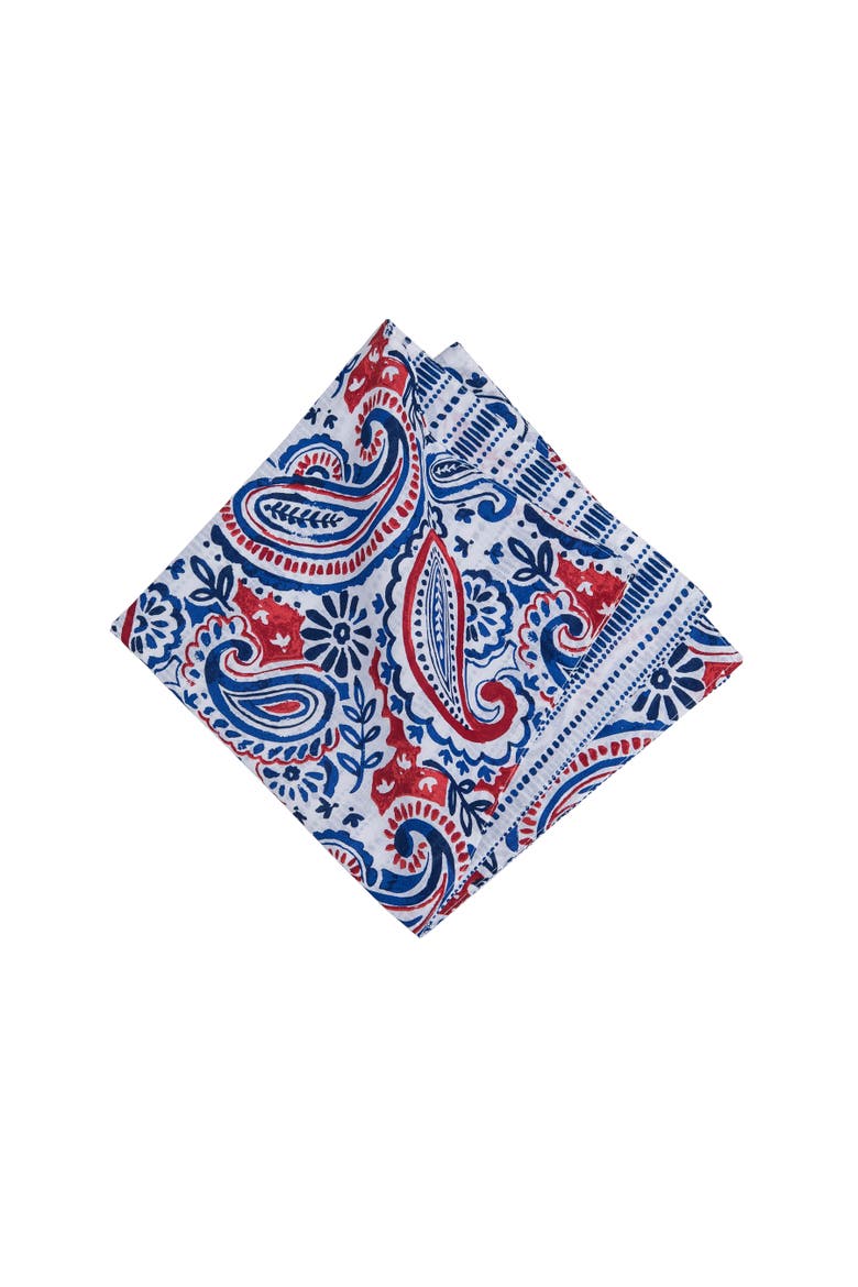 Americana Paisley 100% Cotton Set of 6 Cloth Napkins, Alternate, color, Blue