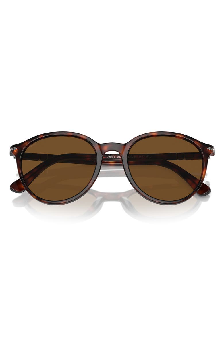 Persol Phantos 56mm Polarized Round Sunglasses, Main, color, Havana