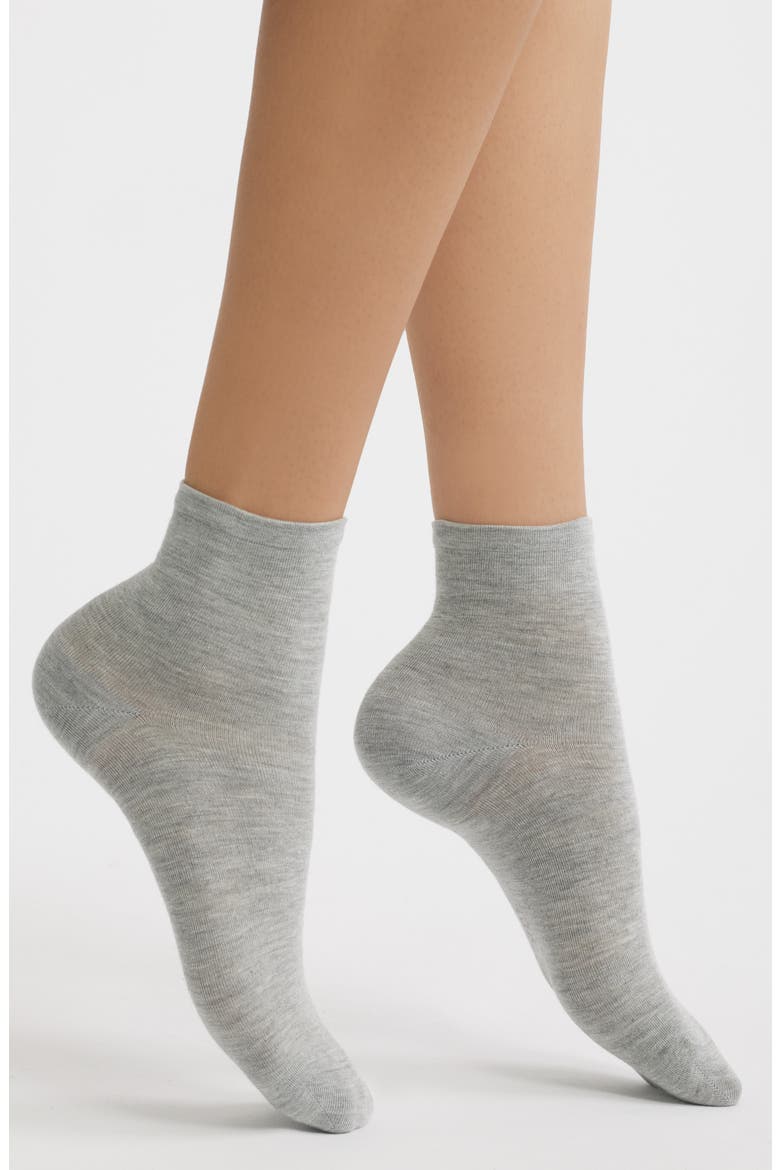 Sleek Crew Socks, Main, color, LIGHT GREY HEATHER