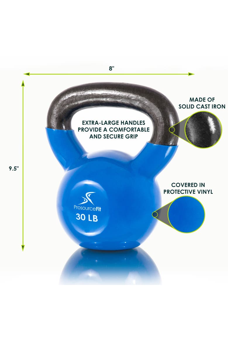 Vinyl Coated Iron Kettlebell, Alternate, color, 30 lb