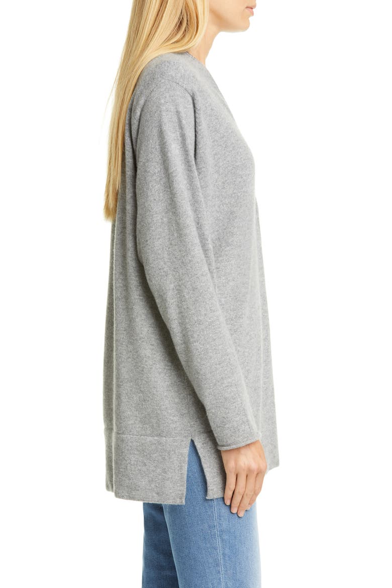 Bead Trim Cashmere Cardigan, Alternate, color, GREY