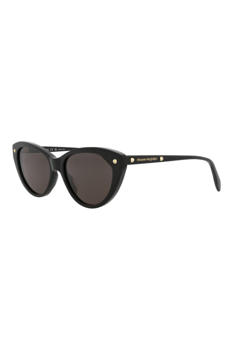 Best 55mm Cat Eye Sunglasses, Alternate, color, BLACK BLACK GREY