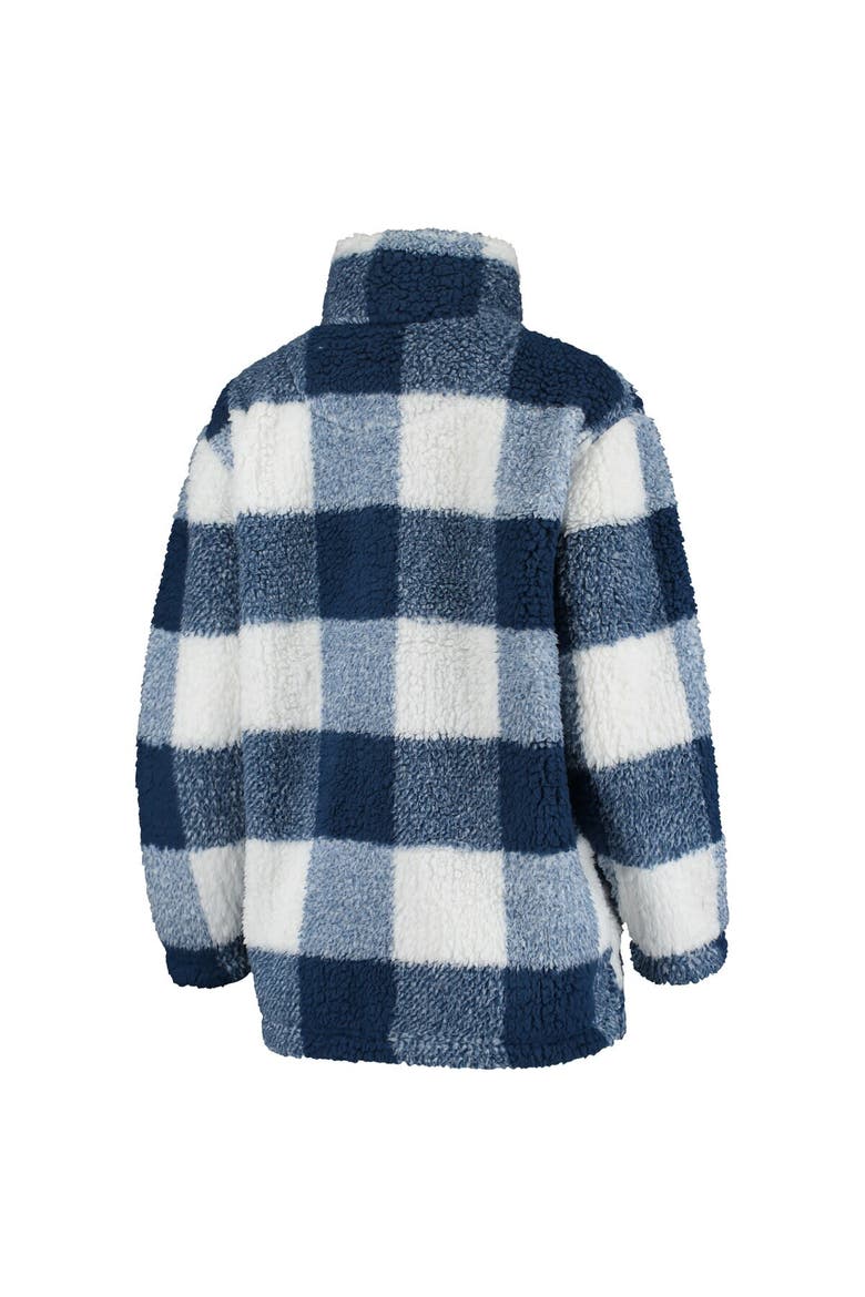 Women's G-III 4Her by Carl Banks Navy/White Washington Capitals Plaid Sherpa Quarter-Zip Jacket, Alternate, color, Navy