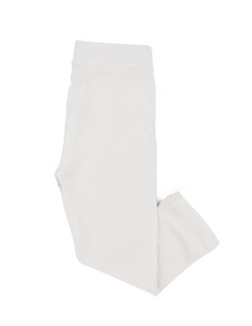 Leveret Girls Cotton Leggings, Solid Colors In White
