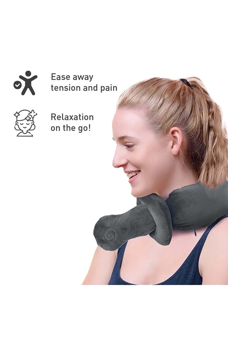 Ultimate Cozy Comfort & Relaxation Bundle Heated Blanket, Neck & Shoulder Heating Pad, and Massaging Wrap, Alternate, color, Grey