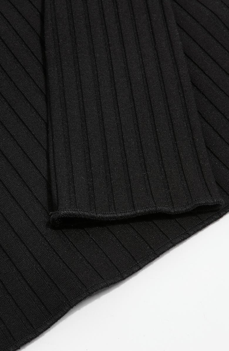 Topshop Boutique Fold Neck Rib Shirt, Alternate, color, 