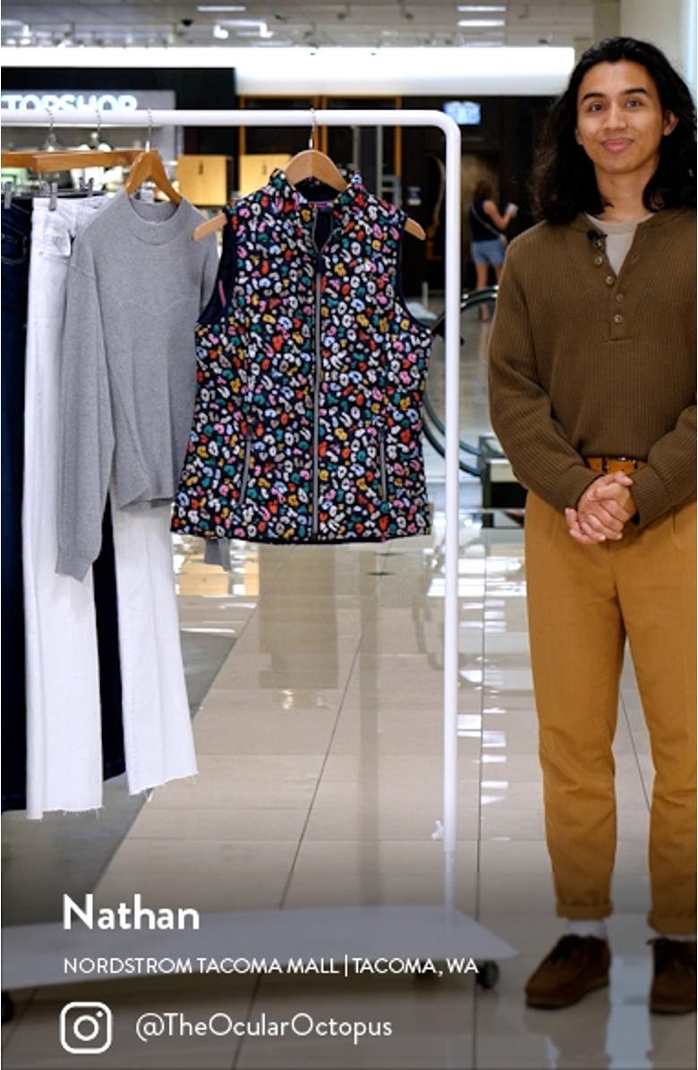 Women's Animal Print Water Resistant Puffer Vest, sales video thumbnail