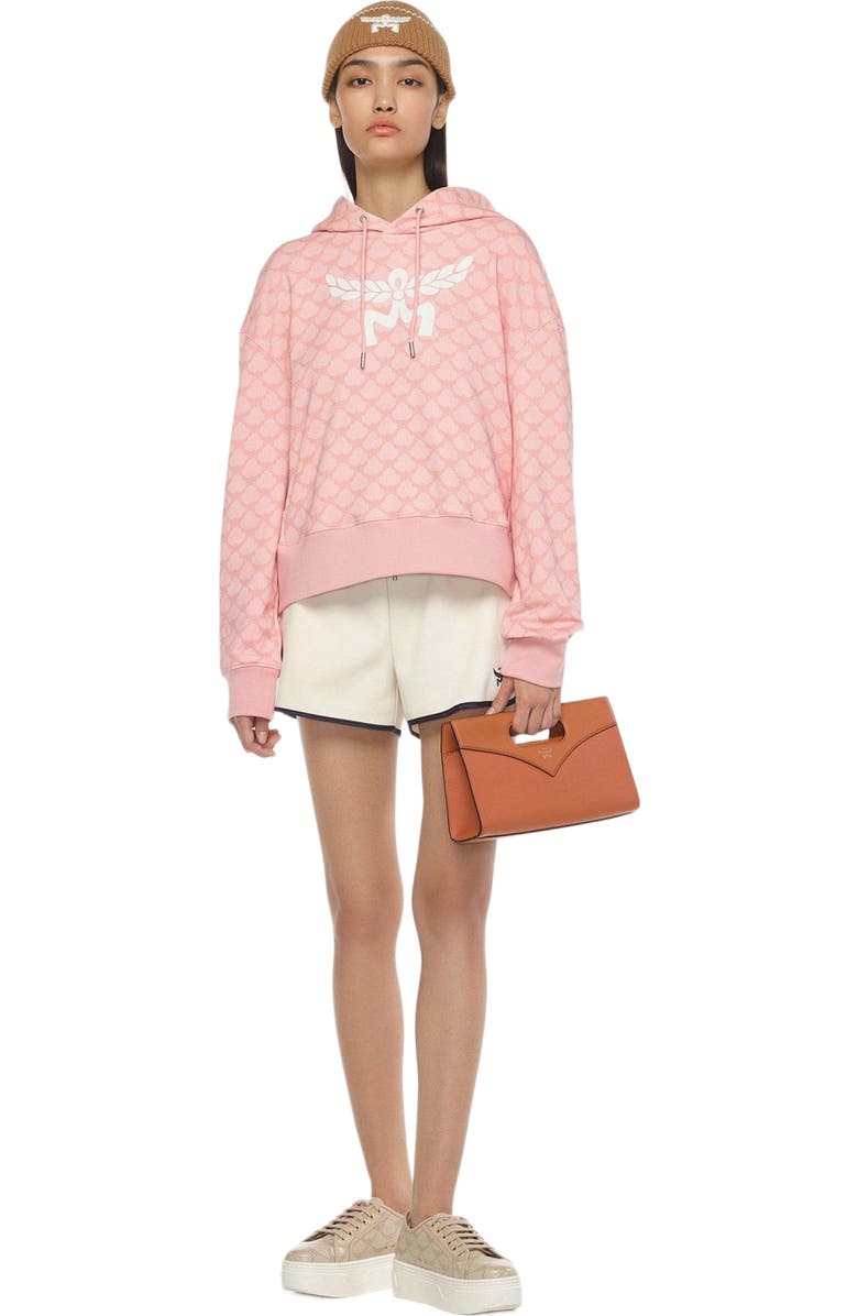 MCM Diamond Tote in Embossed Leather, Alternate, color, Cognac