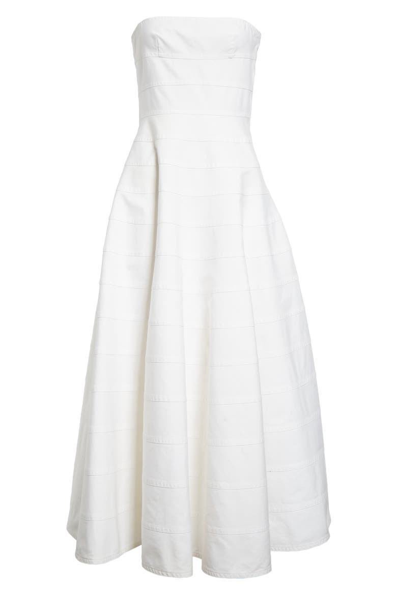Connie Tiered Cotton Fit & Flare Dress, Alternate, color, NATURAL WHITE