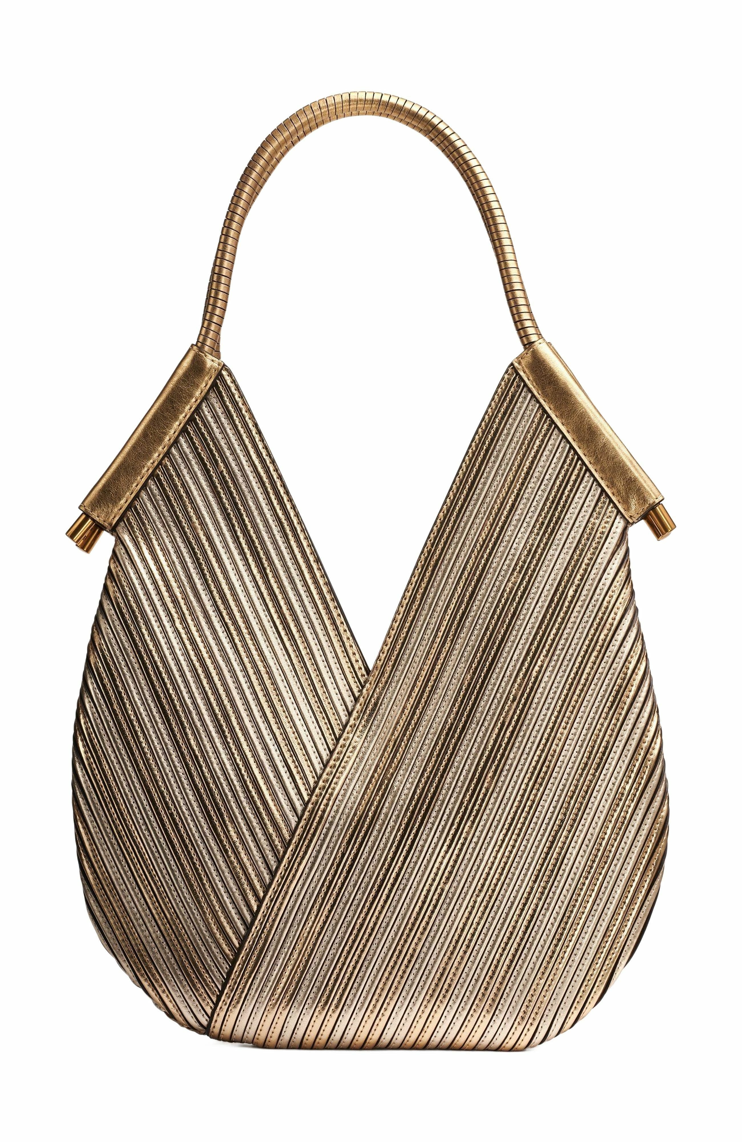 Donna Karan New York Baldwin Mini Metallic Shoulder Bag, Alternate, color, Gold