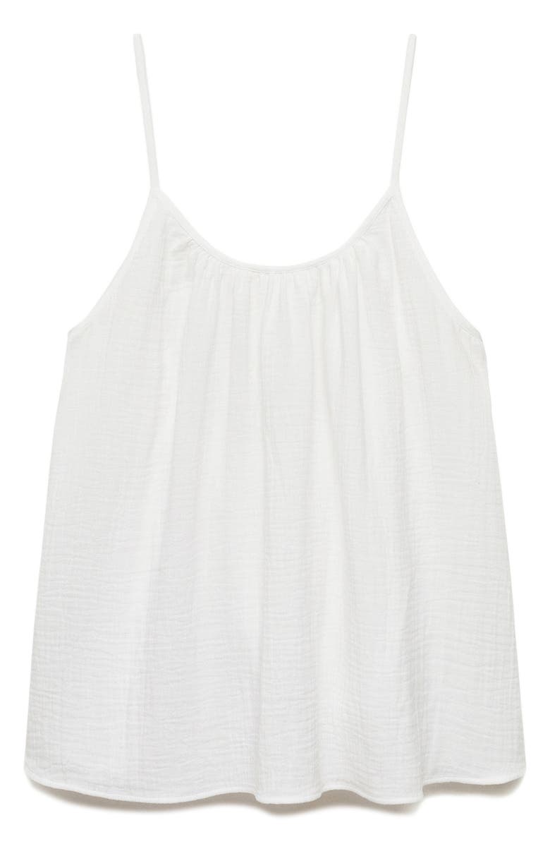 MANGO Cotton Gauze Camisole, Alternate, color, White