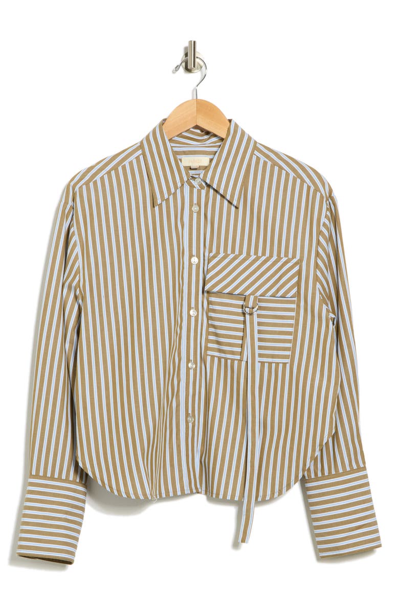 Parker The Vicki Long Sleeve Button Front Top, Alternate, color, Blue/ Brown