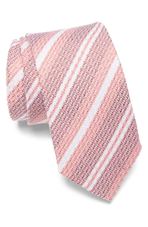 Textured Stripe Silk Tie
