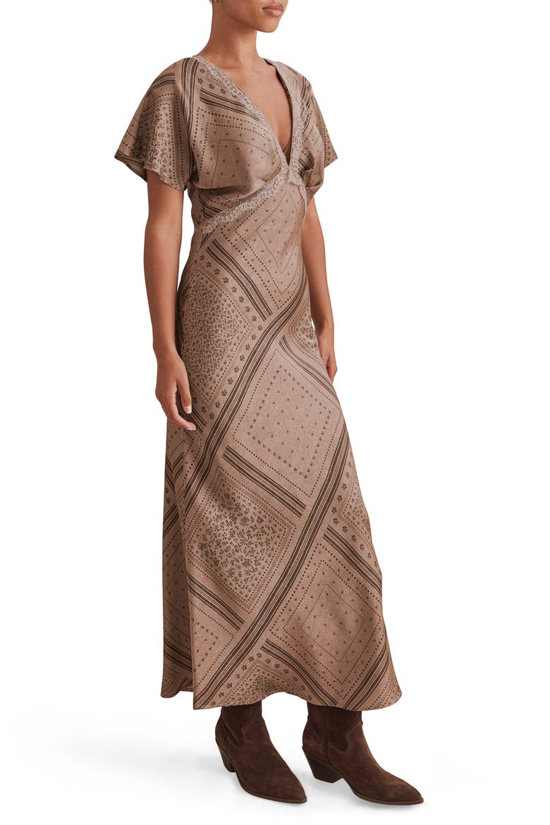 Brynley Print Maxi Dress, Alternate, color, TAUPE