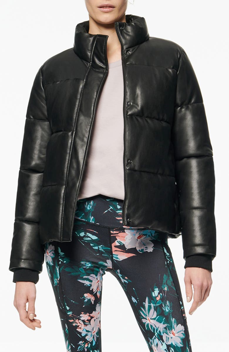 Marc New York Faux Leather Puffer Jacket, Alternate, color, 