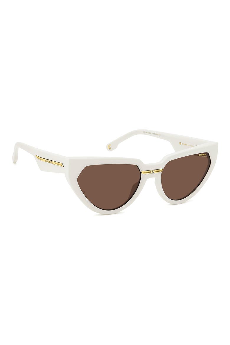 Victory 57mm Butterfly Sunglasses, Alternate, color, IVORY/ BROWN