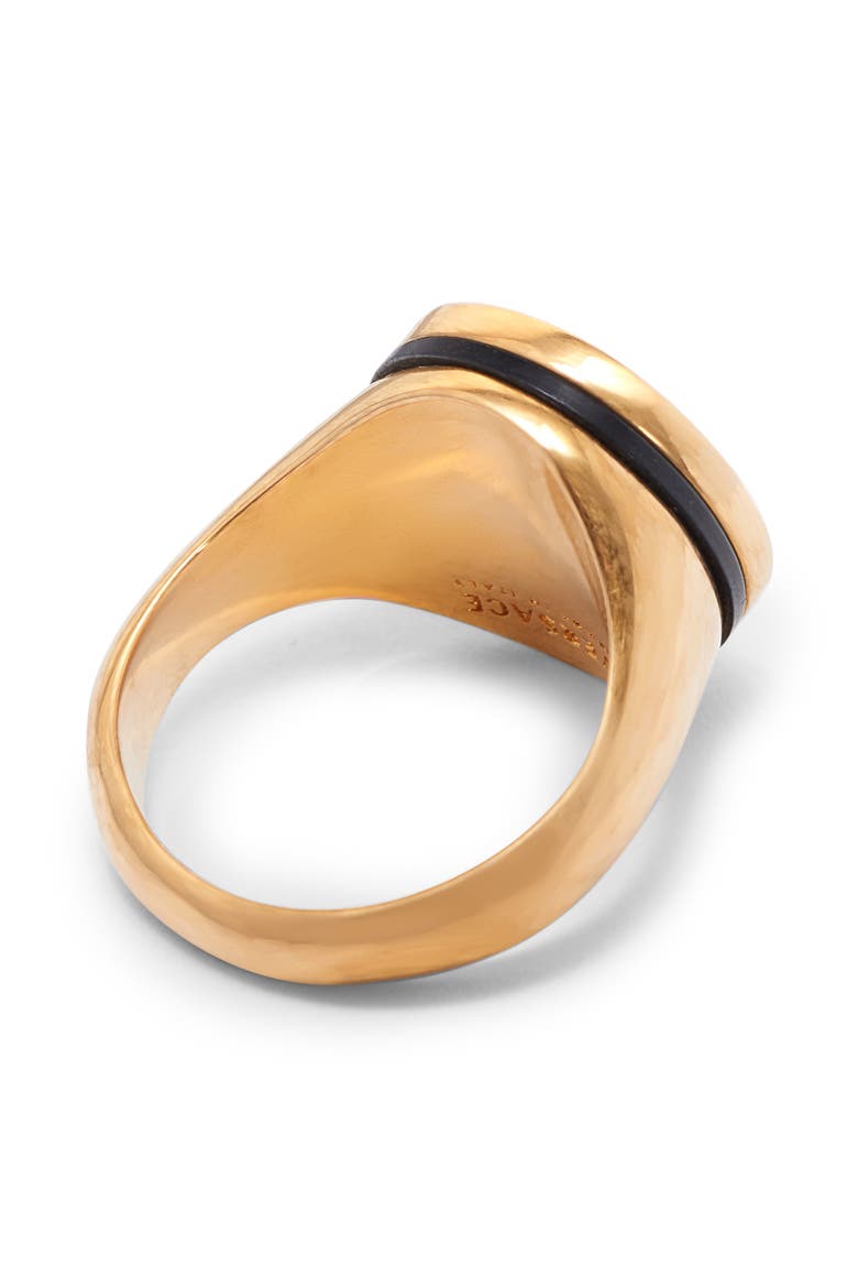 Round Medusa Ring, Alternate, color, BLACK-TRIBUTE GOLD