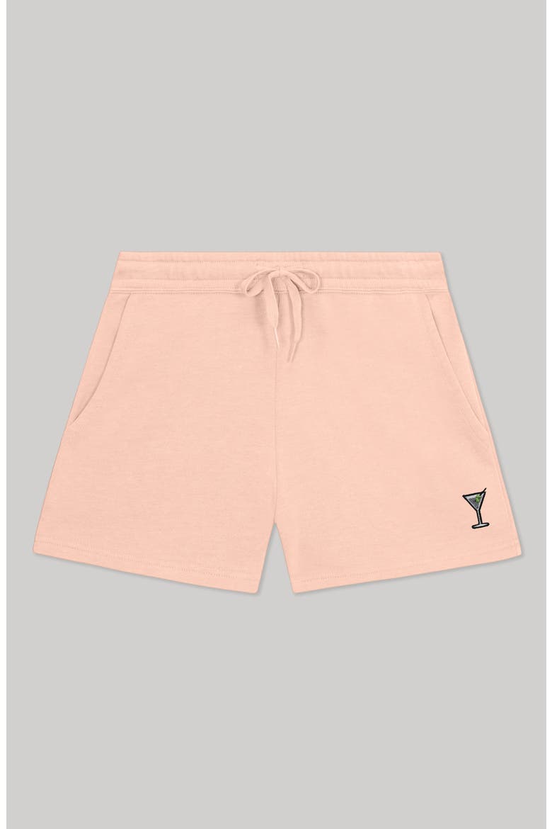 Womens Martini Midweight Washed Fleece Shorts, Main, color, Blush