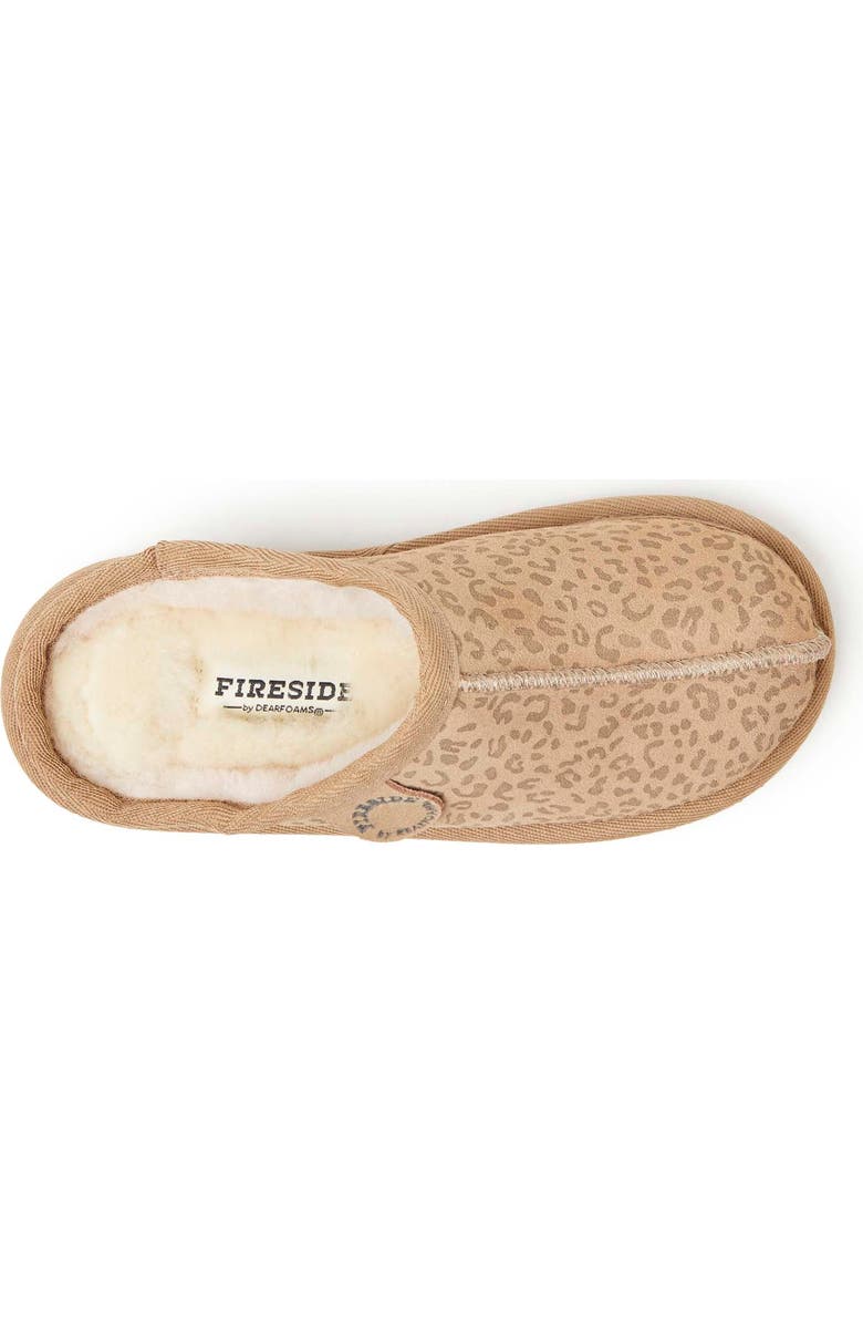 DEARFOAMS Kids' Fireside Dempsey Genuine Shearling Clog Slipper, Alternate, color, Leopard