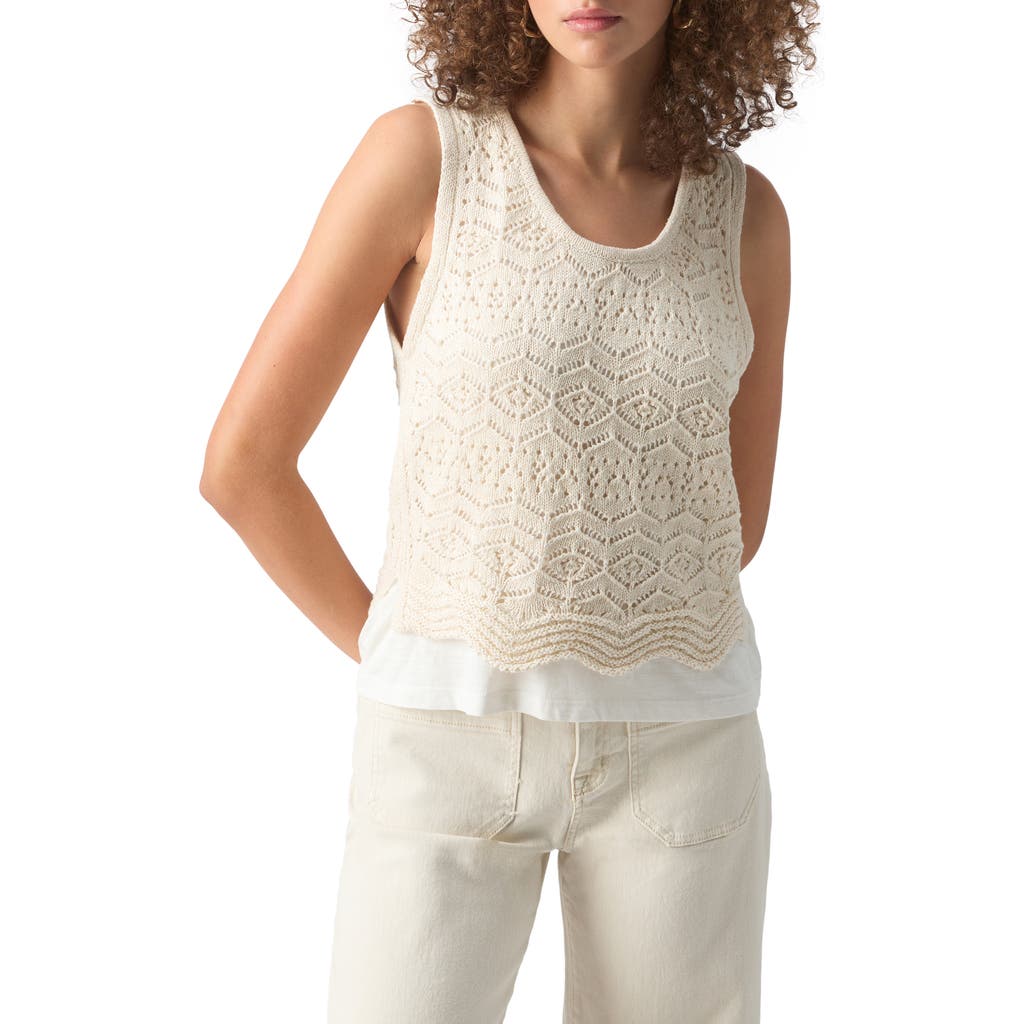 SANCTUARY SANCTUARY FLOW WITH IT OPEN STITCH LAYERED SWEATER TANK