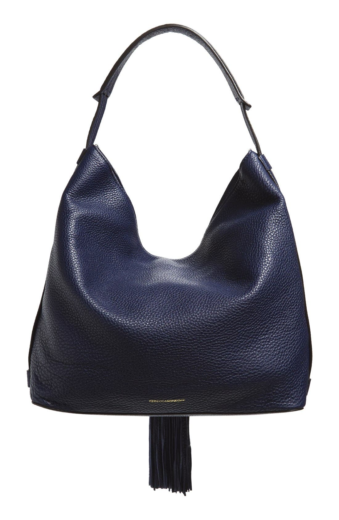 'Isobel' Tassel Leather Hobo, Alternate, color, MOON/ LIGHT GOLD HRDWR