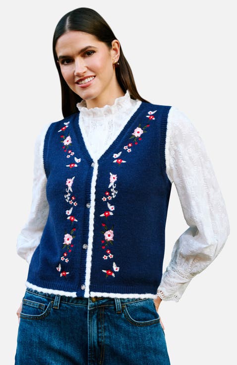 Embroidered Knitted Vest
