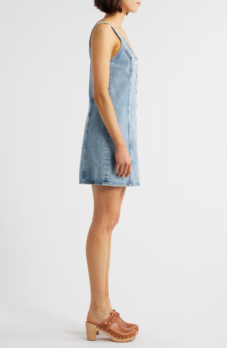 FRAME The Studded A-Line Denim Minidress, Alternate, color, Mingle